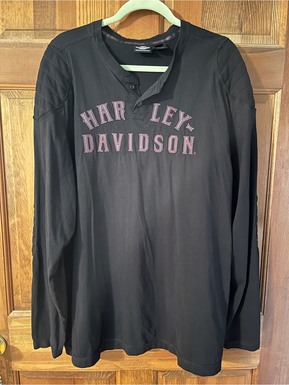 Harley-Davidson Men’s Long Sleeve Henley Black size XL